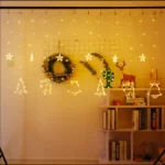 LED Curtain Lights Christmas Decoration Bell And Deer String Lights - Image 2