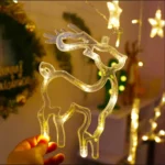 LED Curtain Lights Christmas Decoration Bell And Deer String Lights - Image 3