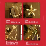 LED Curtain Lights Christmas Decoration Bell And Deer String Lights - Image 4