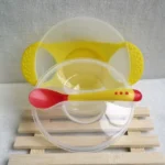 3 PCS Children Tableware Baby Learning Dishes With Suction Cup Assist Food Bowl Temperature Sensing Spoon