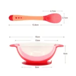 3 PCS Children Tableware Baby Learning Dishes With Suction Cup Assist Food Bowl Temperature Sensing Spoon - Image 4