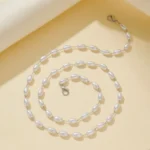 Mask Anti-Lost Lanyard Necklace Simple Oval-Shaped Pearl Mask Glasses Chain - Image 2