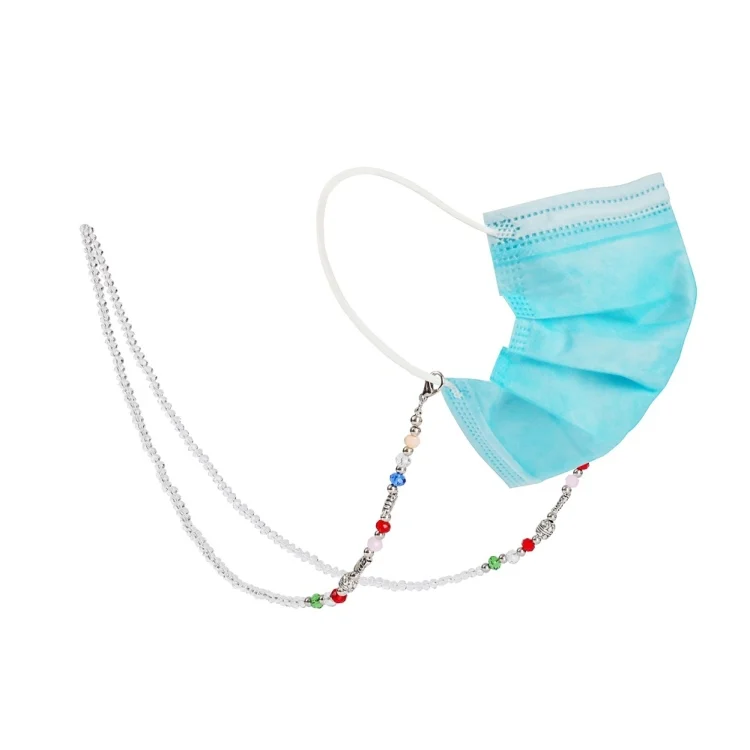 TBD05372026.webp Mask Lanyard Necklace Transparent Faceted Bead Retro Anti-Lost Mask Chain - Image 1