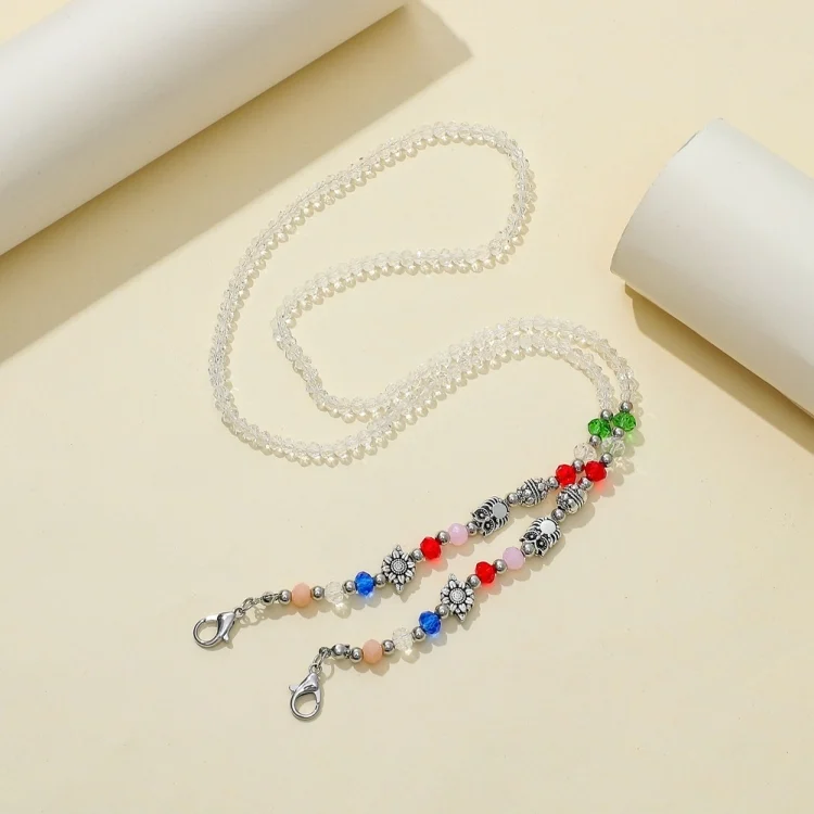 TBD05372026_1.webp Mask Lanyard Necklace Transparent Faceted Bead Retro Anti-Lost Mask Chain - Image 2