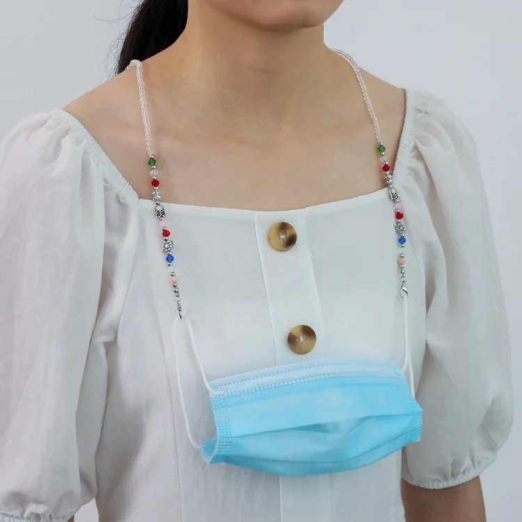 TBD05372026_4.webp Mask Lanyard Necklace Transparent Faceted Bead Retro Anti-Lost Mask Chain - Image 5