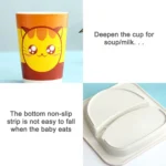 Baby Dish Tableware Set Cartoon Fork Feeding Dishes for Kids Utensils Natural Bamboo Fiber Bowl With Cup Spoon Plate - Image 5