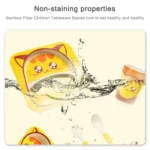 Baby Dish Tableware Set Cartoon Fork Feeding Dishes for Kids Utensils Natural Bamboo Fiber Bowl With Cup Spoon Plate - Image 7