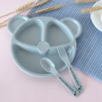 3 PCS/Set Baby Bowl+Spoon+Fork Feeding Food Tableware Cartoon Bear Kids Dishes Eating Dinnerware - Image 6