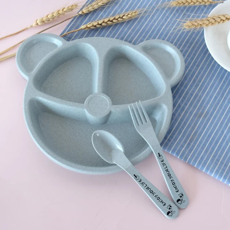 TBD053762301A_5.webp 3 PCS/Set Baby Bowl+Spoon+Fork Feeding Food Tableware Cartoon Bear Kids Dishes Eating Dinnerware - Image 6