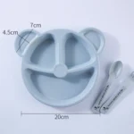 3 PCS/Set Baby Bowl+Spoon+Fork Feeding Food Tableware Cartoon Bear Kids Dishes Eating Dinnerware - Image 7