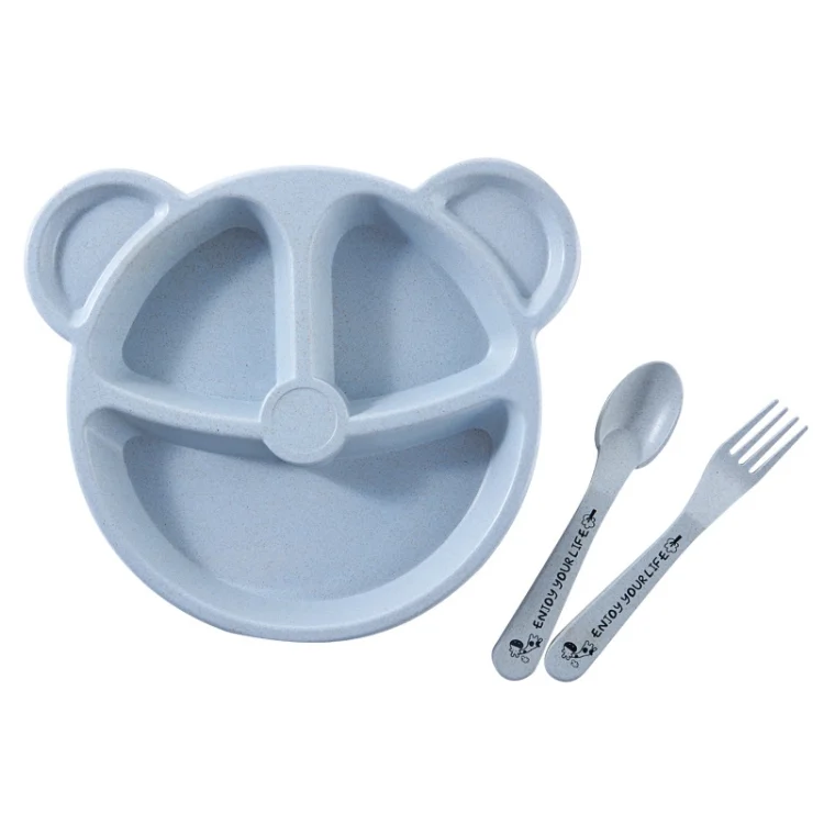 TBD053762301A_7.webp 3 PCS/Set Baby Bowl+Spoon+Fork Feeding Food Tableware Cartoon Bear Kids Dishes Eating Dinnerware - Image 8
