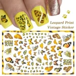 10pcs 3D Adhesive Butterfly Retro Rose Color Nail Art Sticker - Image 4
