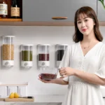 Wall-Mounted Miscellaneous Grain Storage Box Kitchen Large-Capacity Push-Type Sealed Tank - Image 7