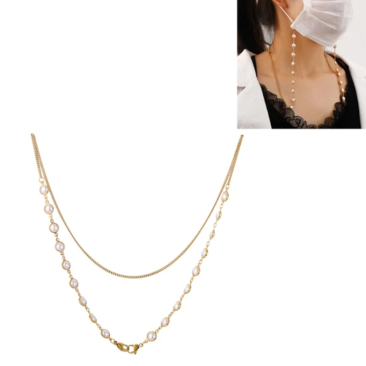 Mask Anti-Lost Hanging Chain Round Handmade Pearl Multi-Purpose Sweater Chain Glasses Chain