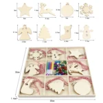 Christmas Creative DIY Decoration Gift Set  Handmade Wood Chip Pendant - Image 7