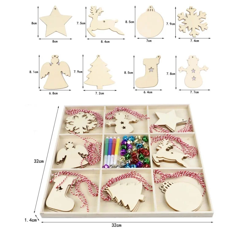 TBD0538592401_1.webp Christmas Creative DIY Decoration Gift Set  Handmade Wood Chip Pendant - Image 7