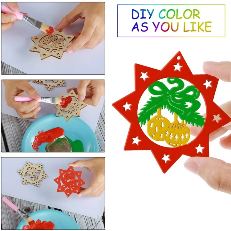TBD0538592401_B1.webp Christmas Creative DIY Decoration Gift Set  Handmade Wood Chip Pendant - Image 2