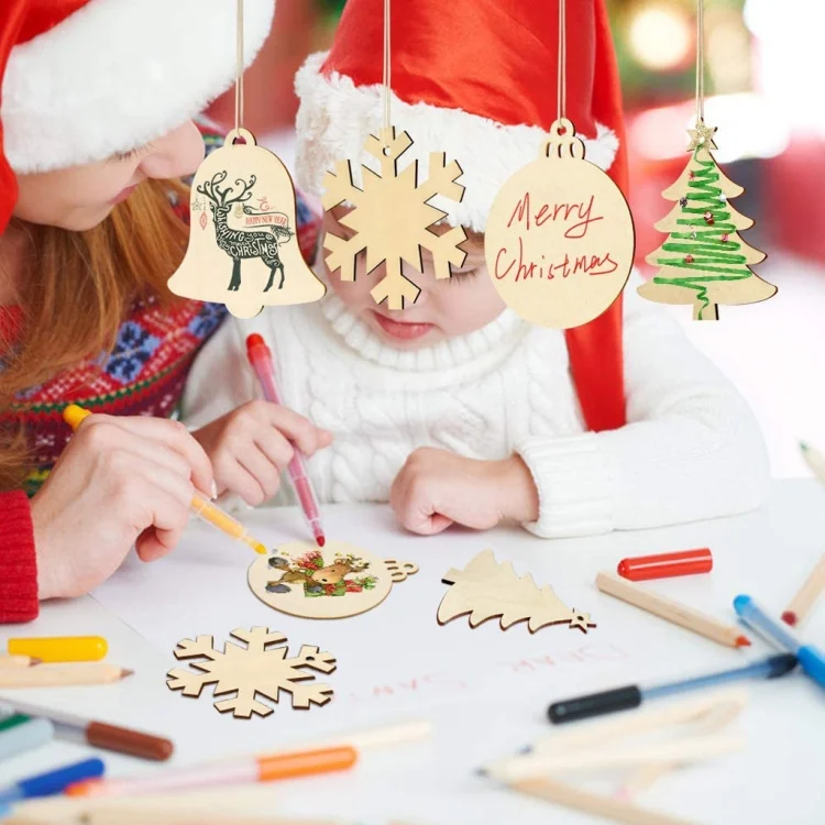 TBD0538592401_B3.webp Christmas Creative DIY Decoration Gift Set  Handmade Wood Chip Pendant - Image 4