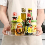 Kitchen Transparent Rotatable Condiment Storage Turntable Double-Layer Multi-Function Shelf - Image 6