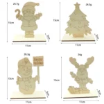 Christmas Decorations Children Painting DIY Wood Plank Inserting Desktop Ornaments - Image 3