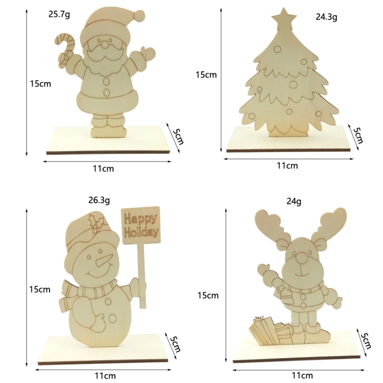 TBD0538871501_B2.webp Christmas Decorations Children Painting DIY Wood Plank Inserting Desktop Ornaments - Image 3