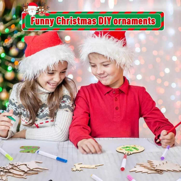 TBD0538871501_B3.webp Christmas Decorations Children Painting DIY Wood Plank Inserting Desktop Ornaments - Image 4