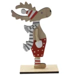 Christmas Decoration Wooden Painted Christmas Elk Ornaments - Image 4