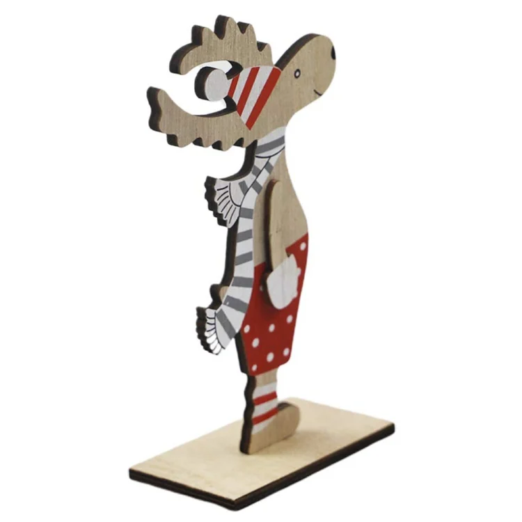 TBD0538872601A_2.webp Christmas Decoration Wooden Painted Christmas Elk Ornaments - Image 5
