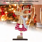 Christmas Decoration Wooden Painted Christmas Elk Ornaments - Image 3