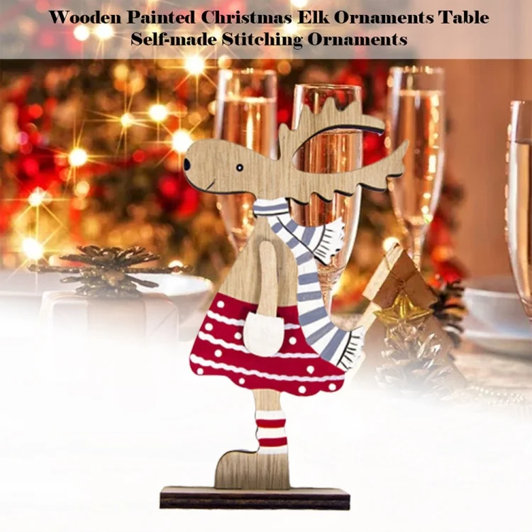 TBD0538872601_B2.webp Christmas Decoration Wooden Painted Christmas Elk Ornaments - Image 3