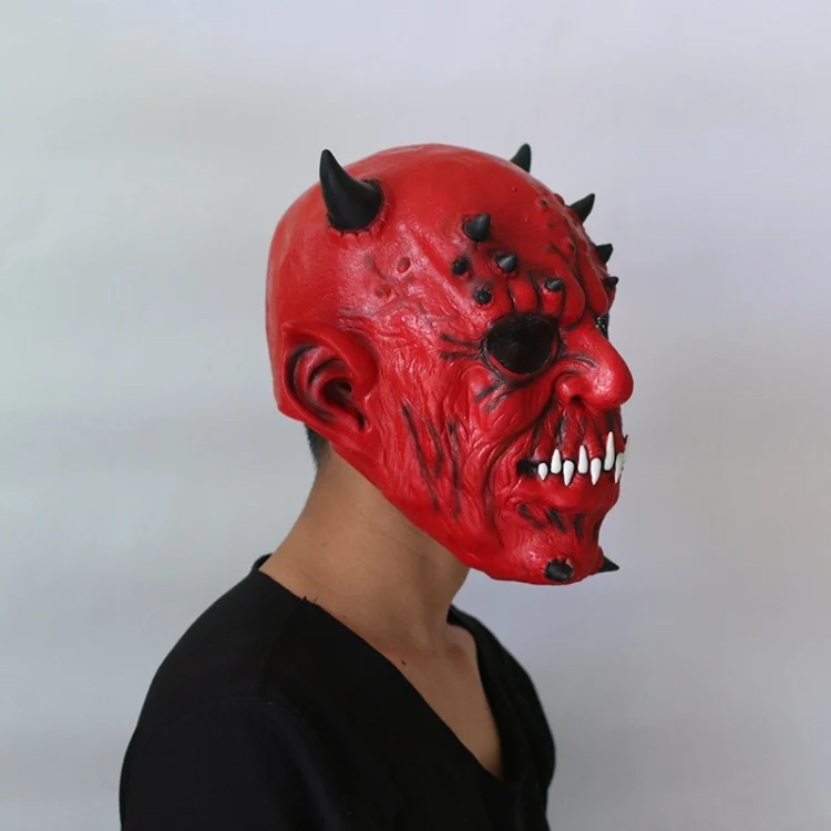 TBD05388745_3.webp Halloween Party Haunted House Bar Hell Ox Horn Monster Horror Headgear Latex Mask - Image 4