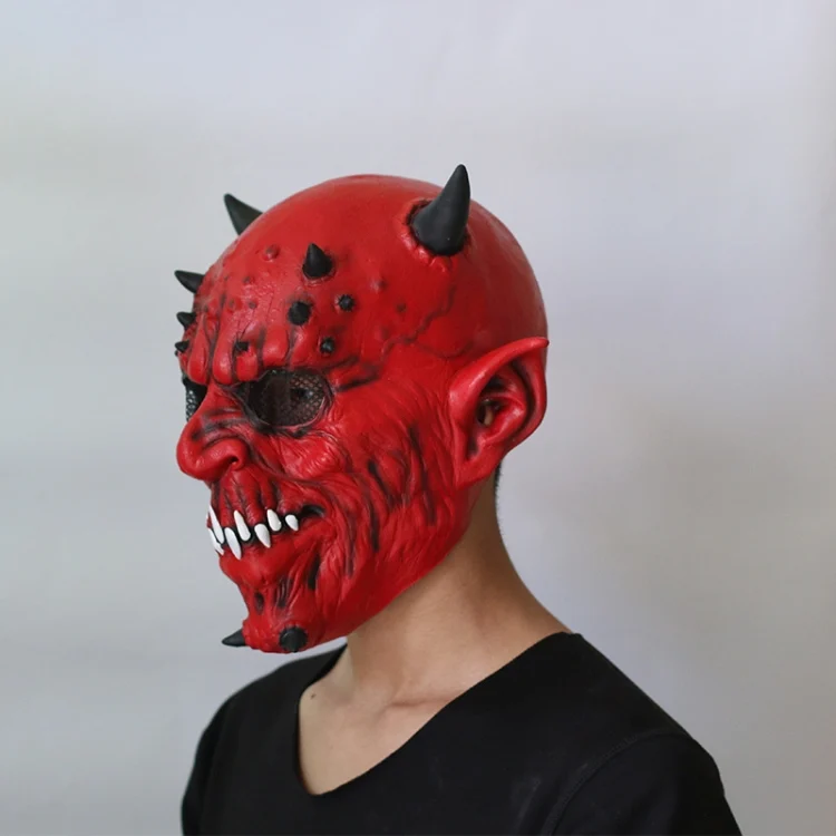 TBD05388745_4.webp Halloween Party Haunted House Bar Hell Ox Horn Monster Horror Headgear Latex Mask - Image 5
