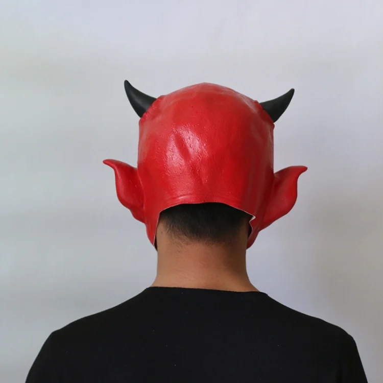 TBD05388745_5.webp Halloween Party Haunted House Bar Hell Ox Horn Monster Horror Headgear Latex Mask - Image 6