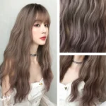 Ladies Long Hair Slightly Curly Wig Natural Fluffy Hair Cover - Image 6