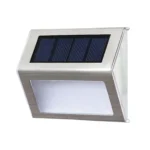 2PCS Solar Stainless Steel 3 LED Stair Wall Lamp Outdoor Garden Fence Light - Image 2