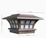 Solar Coffee Column Head Lamp Outdoor Waterproof Decorative Wall Lamp - Image 3