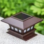 Solar Coffee Column Head Lamp Outdoor Waterproof Decorative Wall Lamp - Image 4