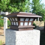 Solar Coffee Column Head Lamp Outdoor Waterproof Decorative Wall Lamp - Image 5