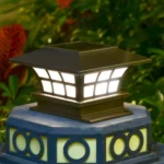 Solar Coffee Column Head Lamp Outdoor Waterproof Decorative Wall Lamp - Image 6