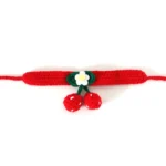 Pet Handmade Knitted Wool Cherry Cat Dog Collar Bib Adjustable Necklace - Image 5