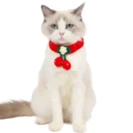 Pet Handmade Knitted Wool Cherry Cat Dog Collar Bib Adjustable Necklace - Image 2