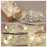 4m 40LEDs Gift Decoration Ribbon Light String LED Copper Wire Ribbon Christmas Tree Top Bowknot Light - Image 5