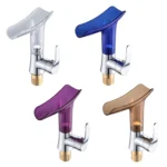 Bathroom Hot Cold Water Faucet Wine Glass Waterfall Faucet - Image 2