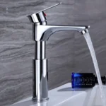 All Copper Hot Cold Water Faucet Bathroom Lift Faucet - Image 3