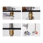 All Copper Hot Cold Water Faucet Bathroom Lift Faucet - Image 9
