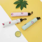 Small Fresh Sun Umbrella Female Sun Umbrella Student Vinyl Three-Fold Simple Dual-Use Sun Umbrella - Image 2
