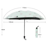 Small Fresh Sun Umbrella Female Sun Umbrella Student Vinyl Three-Fold Simple Dual-Use Sun Umbrella - Image 5