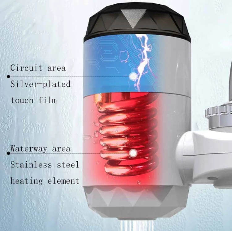TBD0541004501_B3.webp Zoosen Electric Hot Water Faucet Connection Type Instant Hot Water Faucet CN Plug, Style:White + Leak Protection - Image 4