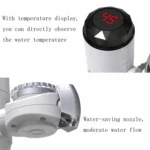 Zoosen Electric Hot Water Faucet Connection Type Instant Hot Water Faucet CN Plug, Style:White + Leak Protection - Image 5