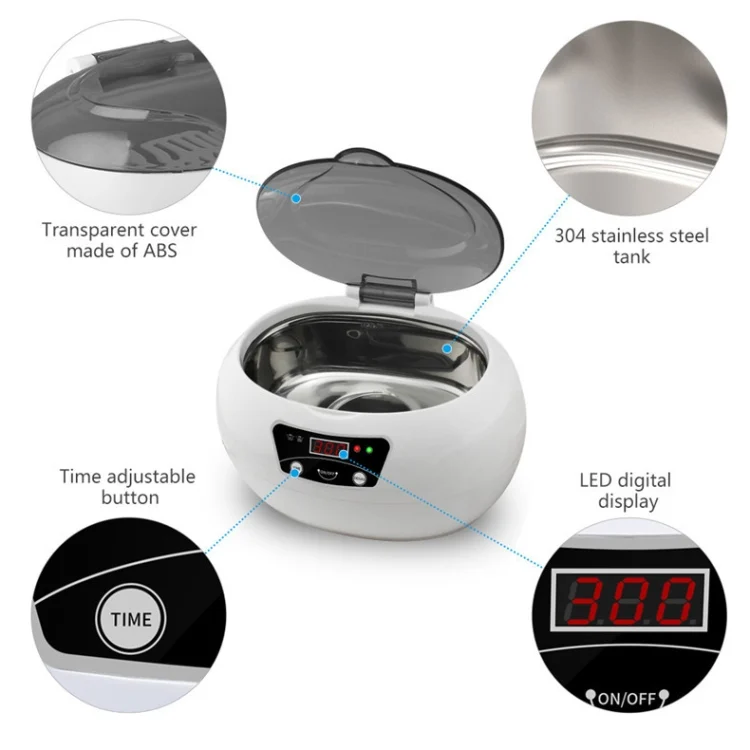 TBD0541475804_B5.webp 35W 600ml Mini Ultrasonic Cleaner Glasses Jewelry Household Ultrasonic Cleaner - Image 6